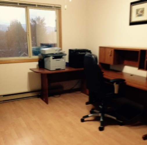 Clean office workspace after